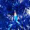 7ft. Pre-Lit Blue Artificial Tinsel Christmas Tree, Clear Lights